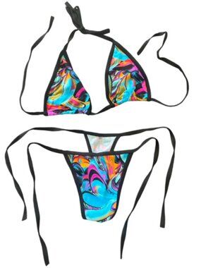 Rave with Mi Gente Blue Trip - Micro Bikini Set XL
